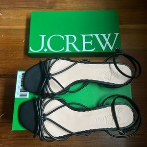 J. Crew black strappy kitten heels